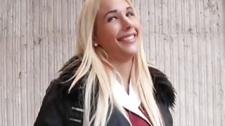 Busty amateur blonde Czech girl banged for a few bucks